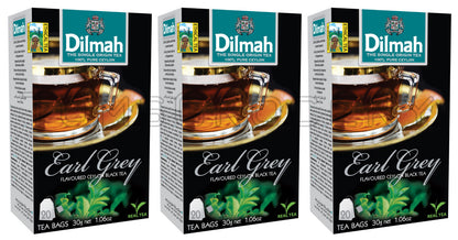 3 DILMAH EARL GREY Flavor Ceylon Black Tea Sri Lanka Origin (60 servings)