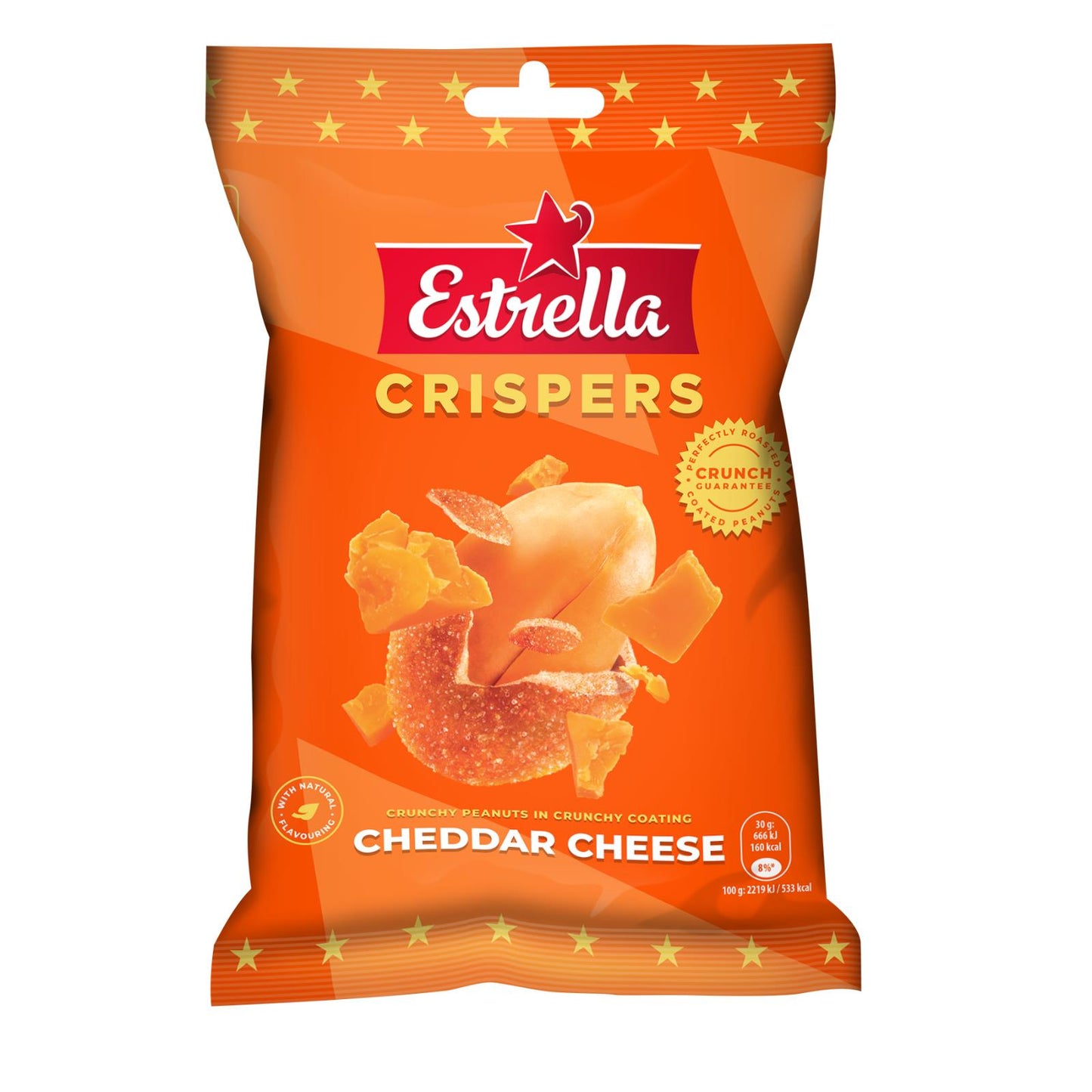 5 ESTRELLA CRISPERS CHEDDAR CHEESE Flavor Crunchy Coated Peanuts Snacks 140g