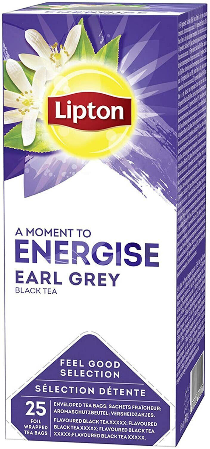 4 LIPTON ENERGISE EARL GREY Black Tea Boxes (100 servings)