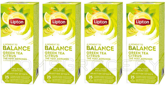 4 LIPTON BALANCE GREEN TEA CITRUS Flavor Tea Boxes (100 servings)