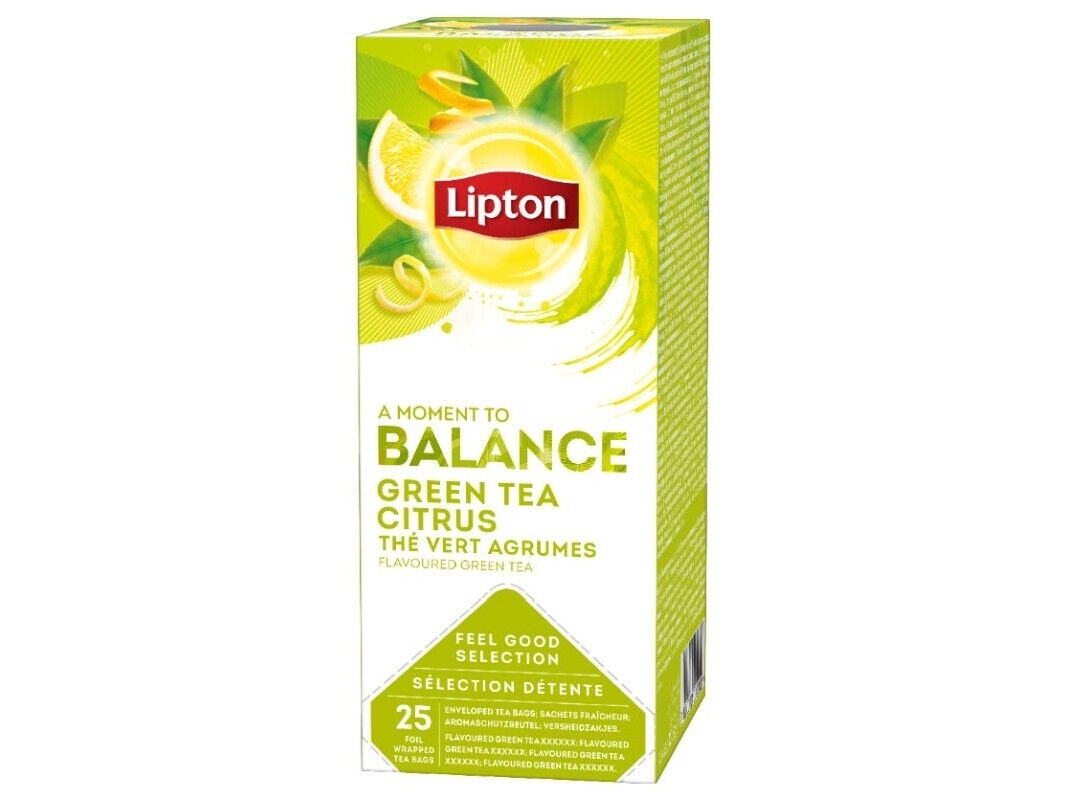 4 LIPTON BALANCE GREEN TEA CITRUS Flavor Tea Boxes (100 servings)