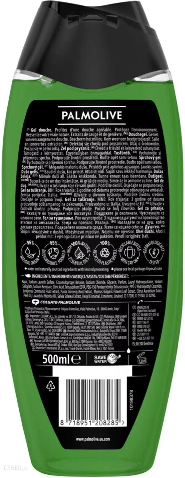 3 PALMOLIVE MEN FOREST FRESH 3in1 Shampoo Shower Gel Sage & Juniper 500ml