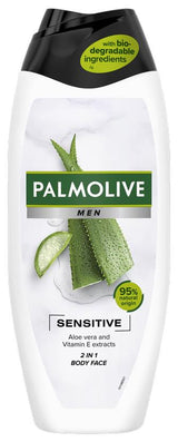 3 PALMOLIVE MEN SENSITIVE 2in1 Shower Gel Aloe Vera & Vitamin E Extracts 500ml