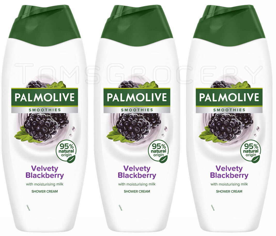 3 PALMOLIVE SMOOTHIES VELVETY BLACKBERRY Moisturizing Milk Shower Cream 500ml