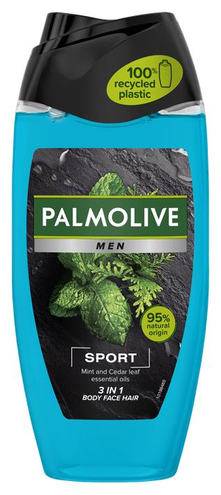 6 PALMOLIVE MEN SPORT 3in1 Shampoo Shower Gel Mint & Cedar Leaf Oils 250ml