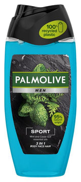 6 PALMOLIVE MEN SPORT 3in1 Shampoo Shower Gel Mint & Cedar Leaf Oils 250ml