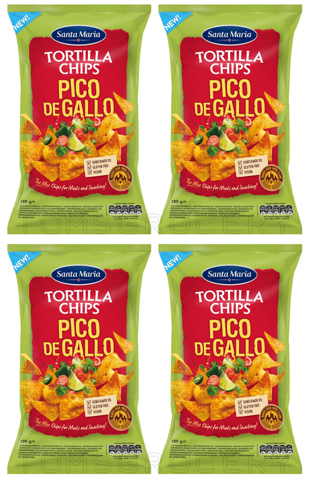 4 SANTA MARIA PICO DE GALLO Flavor Tortilla Chips European Snacks 185g