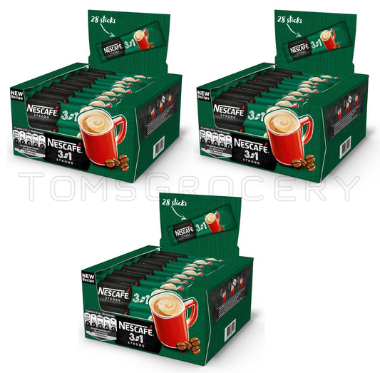 3 NESCAFE STRONG 3in1 Instant Coffee 28 Sticks Boxes