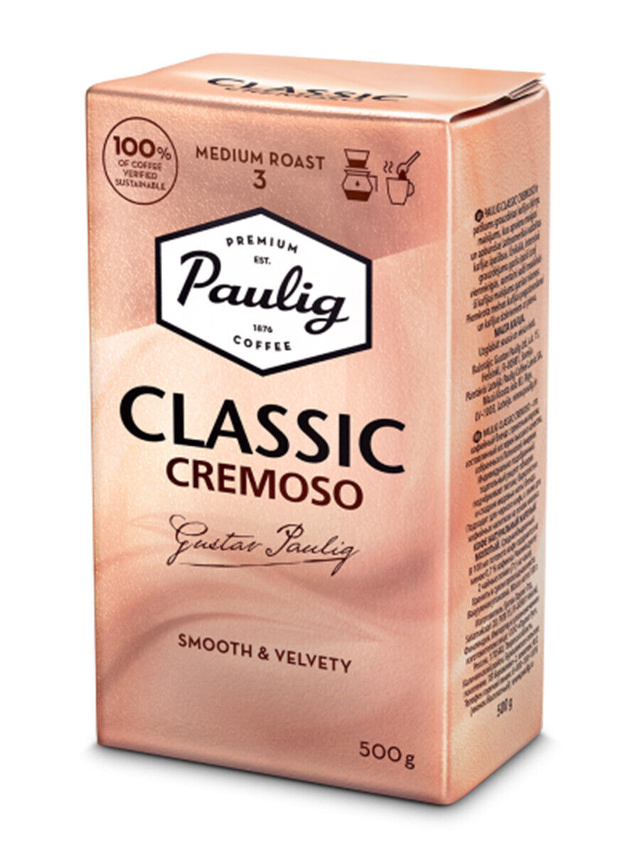 PAULIG CLASSIC CREMOSO Ground Coffee Smooth & Velvety Aroma 100% Arabica 500g