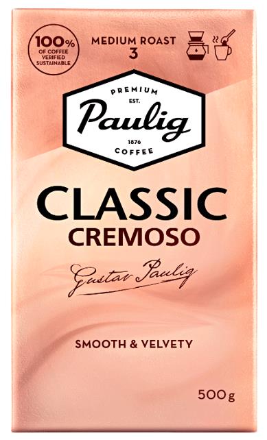 PAULIG CLASSIC CREMOSO Ground Coffee Smooth & Velvety Aroma 100% Arabica 500g