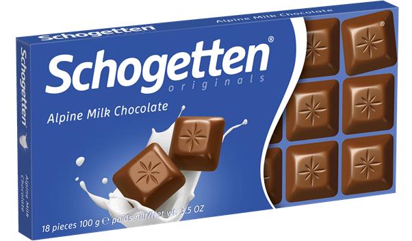 4 SCHOGETTEN Alpine Milk Chocolate Bars German Sweets Candy 100g 3.5oz