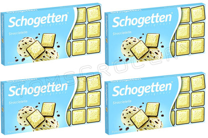 4 SCHOGETTEN Stracciatella Flavor Chocolate Bars German Sweets Candy 100g 3.5oz