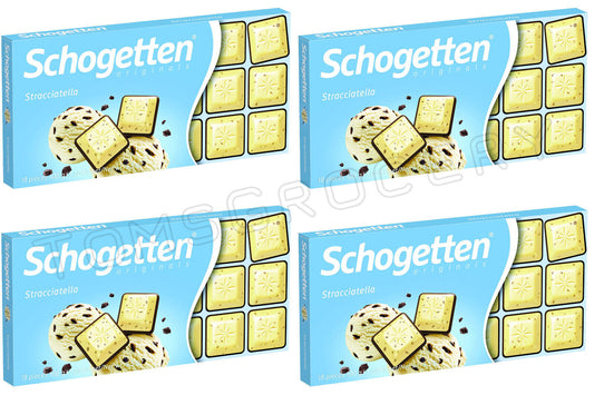 4 SCHOGETTEN Stracciatella Flavor Chocolate Bars German Sweets Candy 100g 3.5oz