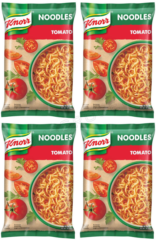 4 KNORR TOMATO Flavor Ramen Instant Noodles Vegetarian European Snacks 65g