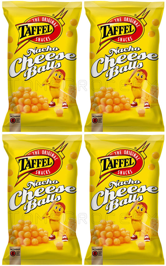 4 TAFFEL NACHO CHEESE BALLS European Snacks Chips Puffed Crisps 165g 5.8oz