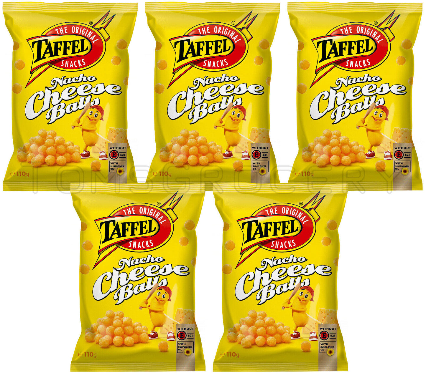5 TAFFEL NACHO CHEESE BALLS European Snacks Chips Puffed Crisps 110g 3.8oz