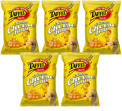 5 TAFFEL NACHO CHEESE BALLS European Snacks Chips Puffed Crisps 110g 3.8oz