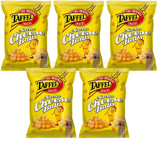 5 TAFFEL NACHO CHEESE BALLS European Snacks Chips Puffed Crisps 110g 3.8oz