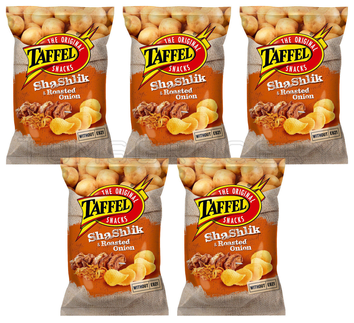 5 TAFFEL SHASHLIK & ROASTED ONION Flavor Potato Chips 130g 4.6oz