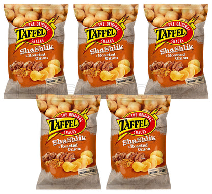 5 TAFFEL SHASHLIK & ROASTED ONION Flavor Potato Chips Snacks Crisps 130g 4.6oz