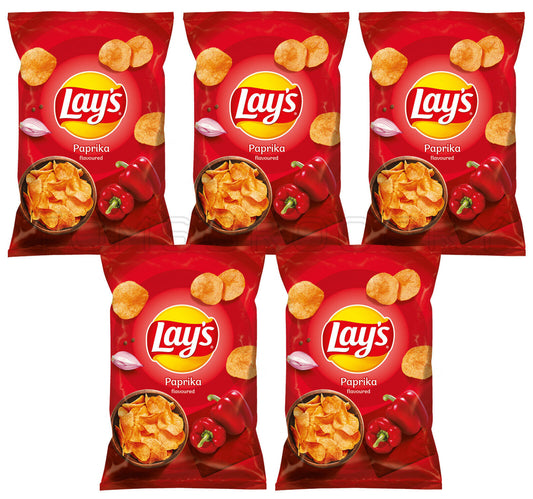 5 LAYS PAPRIKA Flavor Potato Chips Crisps European Snacks 130g 4.6oz