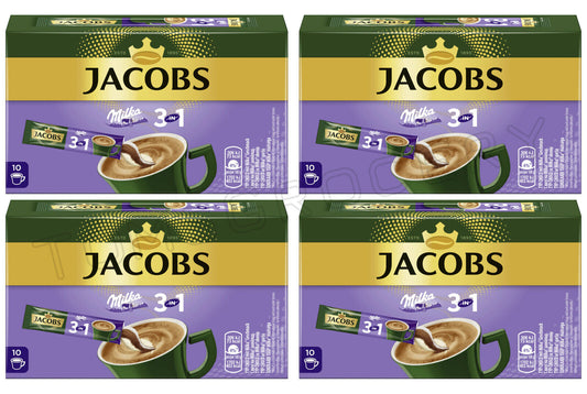 4 JACOBS MILKA CHOCOLATE Flavor 3in1 Instant Cappuccino Coffee Drink 180g 6.3oz