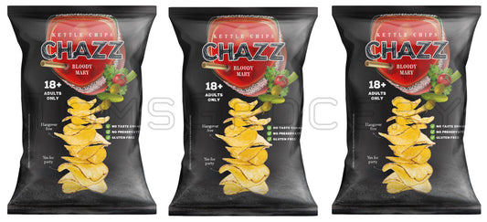 3 CHAZZ BLOODY MARY Flavor Kettle Potato Chips Crisps European Snacks 90g 3.1oz