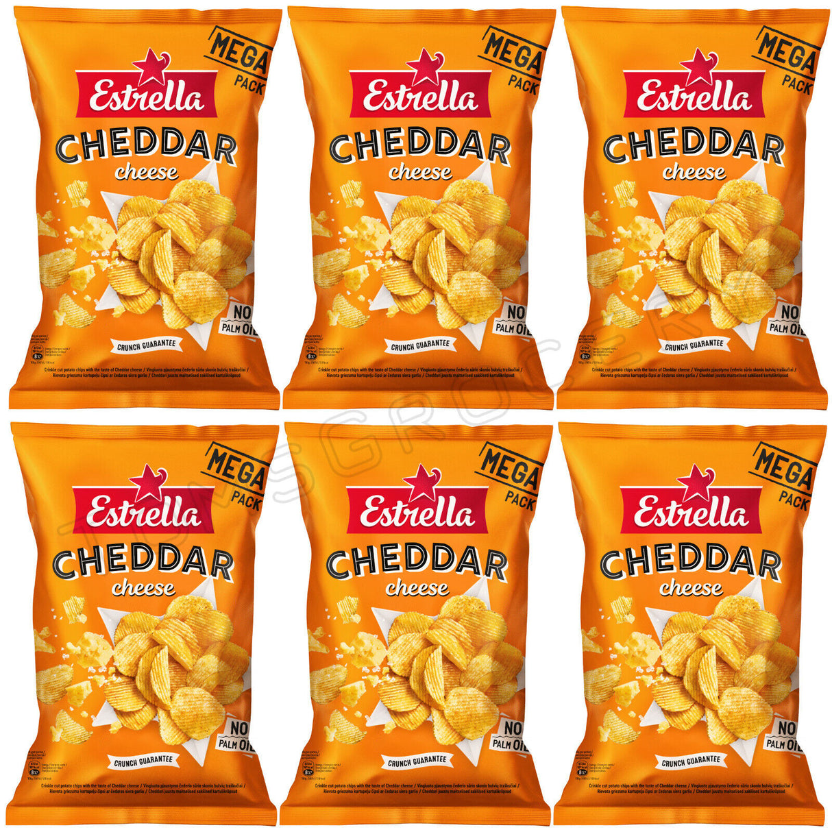 6 ESTRELLA CHEDDAR CHEESE Flavor Potato Chips 250g 8.8oz