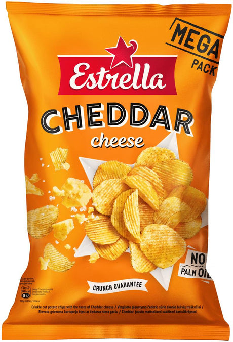 6 ESTRELLA CHEDDAR CHEESE Flavor Potato Chips 250g 8.8oz