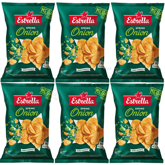 6 ESTRELLA SPRING ONION Flavor Potato Chips Crisps European Snacks 250g 8.8oz