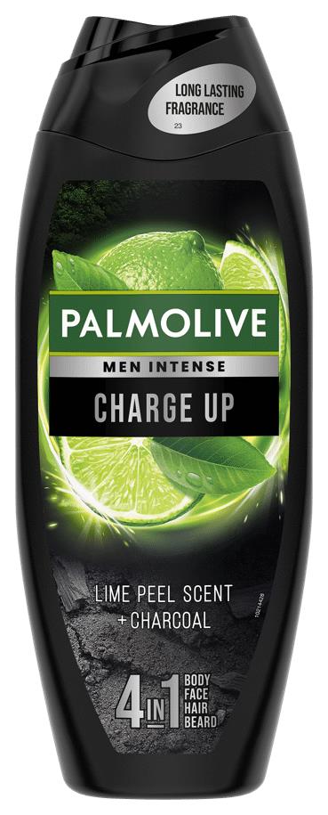 3 PALMOLIVE MEN INTENSE CHARGE UP Lime Scent & Charcoal 4in1 Shower Gel 500ml