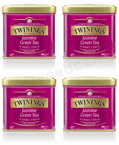 4 TWININGS JASMINE GREEN TEA Loose Leaf Tea Tin 100g 3.5oz