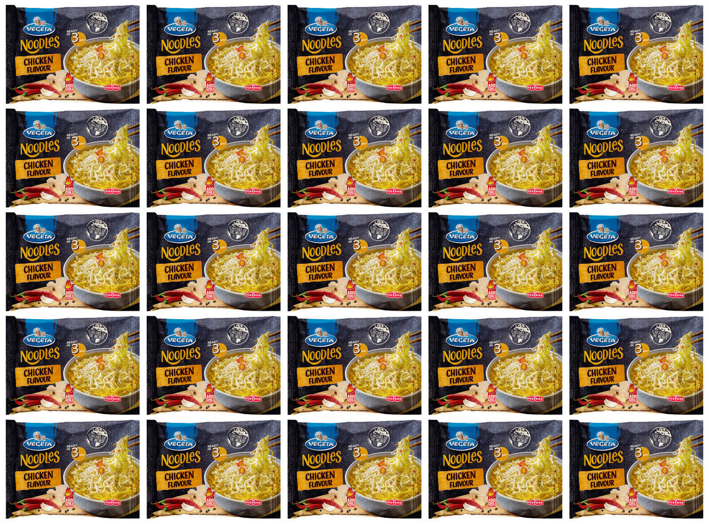 20 VEGETA CHICKEN Flavor Ramen Soup Instant Noodles European Snacks