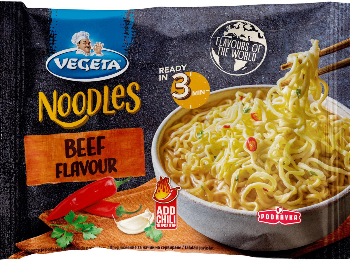 20 VEGETA BEEF Flavor Ramen Soup Instant Noodles European Snacks