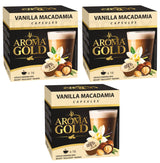 3 AROMA GOLD VANILLA MACADAMIA Flavor Coffee Dolce Gusto Machine Capsules Pods