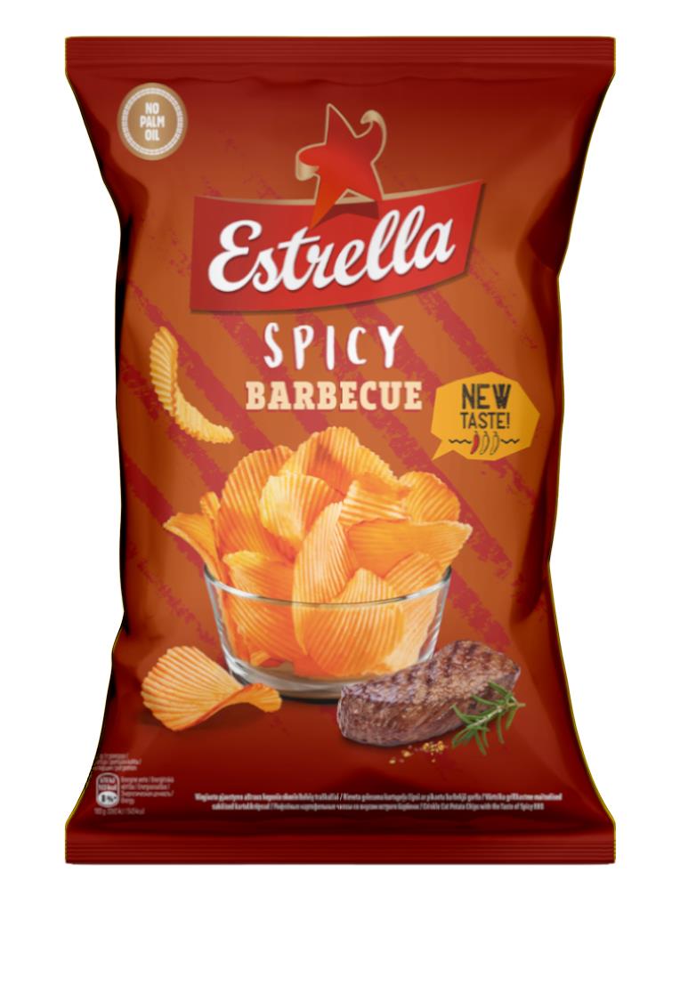 ESTRELLA SPICY BARBECUE Flavor Potato Chips Crisps European Snacks 130g 4.6oz