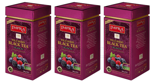 3 IMPRA WILD BERRY Big Leaf Black Tea Tin All Natural Ingredients 200g 7oz