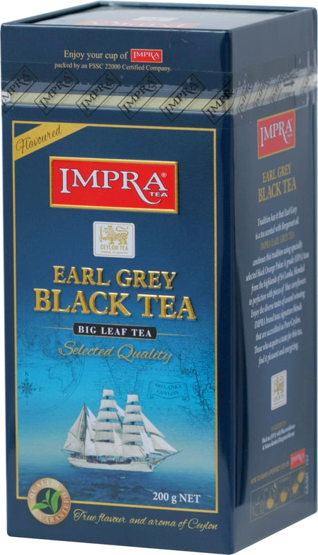 IMPRA EARL GREY Big Leaf Black Tea Tin All Natural Ingredients 200g 7oz
