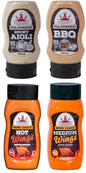 4 POPPAMIES BBQ BUNDLE WING & MAYO Burger Sauce Bottles