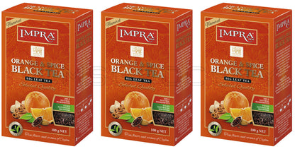 3 IMPRA ORANGE & SPICE Big Loose Leaf Black Tea All Natural Ingredients 100g