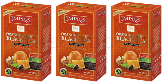 3 IMPRA ORANGE & SPICE Big Loose Leaf Black Tea All Natural Ingredients 100g