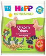6 HIPP Organic Baby Cereal Snacks with Fruits Urkorn Dinos from 1 Year 30g