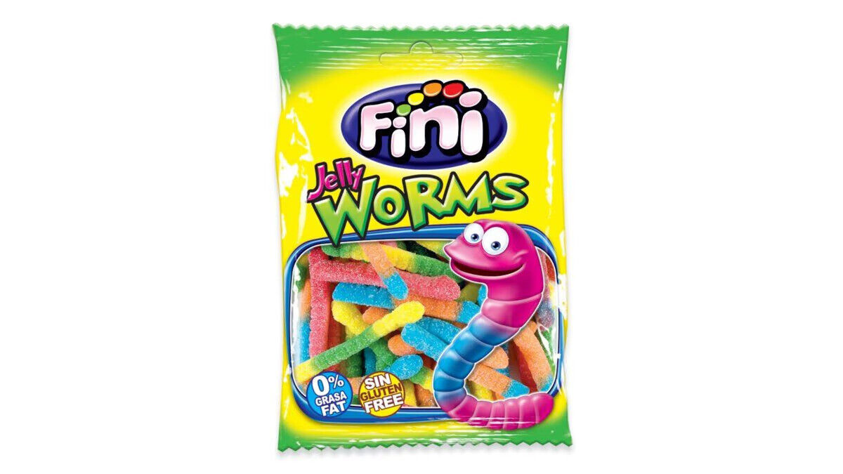 12 FINI JELLY WORMS Sugar Coated Gummies Candies Sweets European Snacks 90g