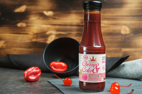 POPPAMIES CHERRY & COLA BBQ SAUCE Glass Bottle 345g 12oz