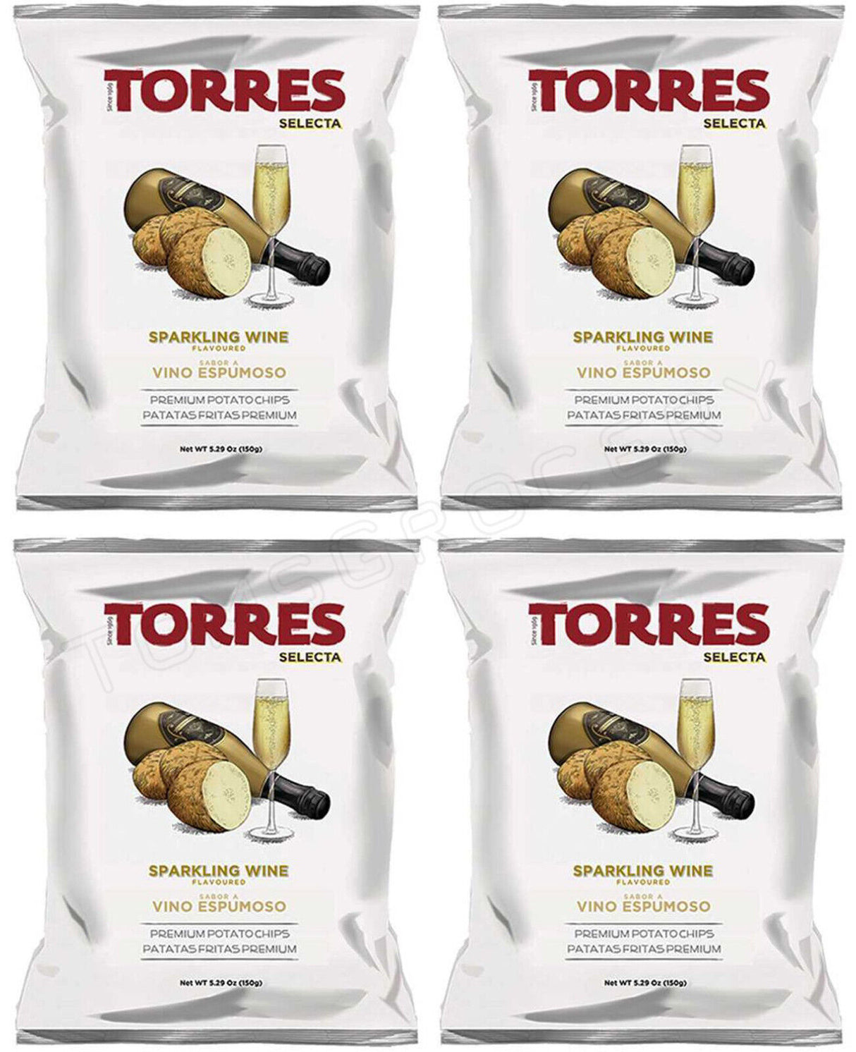 4 TORRES SPARKLING WINE Flavor Premium Potato Chips European Snacks 150g 5.29oz