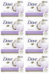 8 DOVE Relaxing Beauty Cream Bar with Coconut Milk & Jasmine Petals Scent 90g