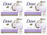 4 DOVE Relaxing Beauty Cream Bars with Coconut Milk & Jasmine Petals Scent 90g