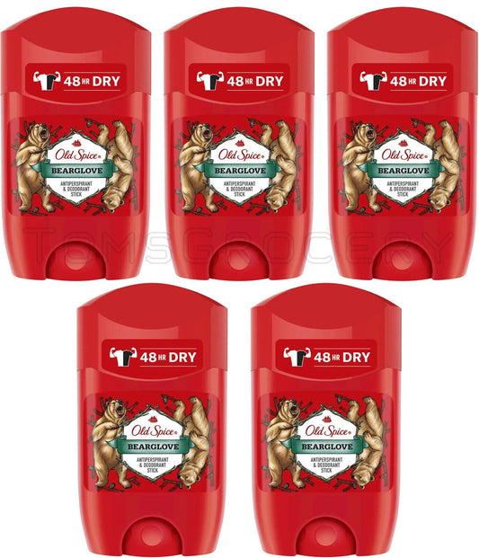 5 OLD SPICE BEARGLOVE 48h Dry Deodorant Solid Stick For Men 50ml