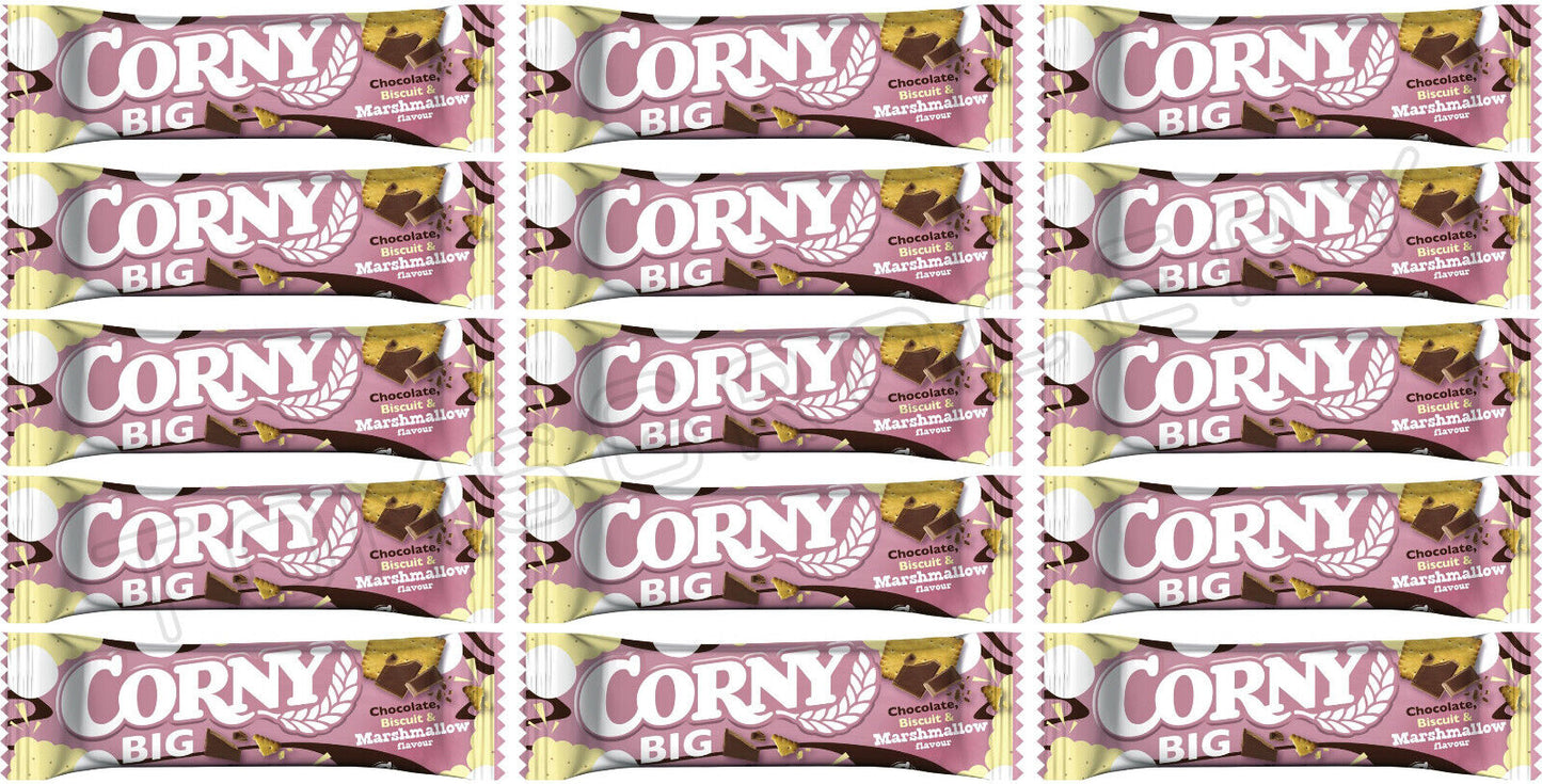 15 CORNY CHOCOLATE BISCUIT & MARSHMALLOW Flavor Breakfast Cereal Bars Sweets 40g