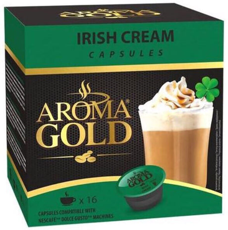 AROMA GOLD IRISH CREAM Flavor Coffee Capsules Box for Dolce Gusto Machines